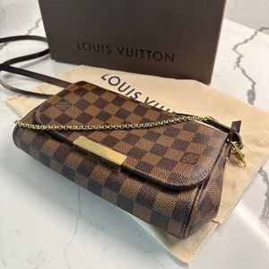 Genuine Louis Vuitton Damier Ebene “Favorite PM” crossbody handbag